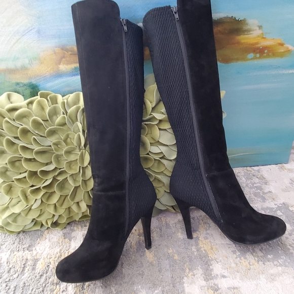 Me Too Platform Suede & Stretch Tall Boots - Picture 4 of 15